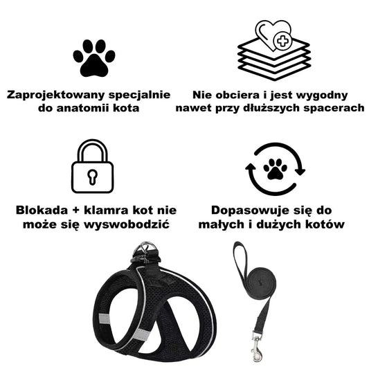 Szelki + smycz dla kota